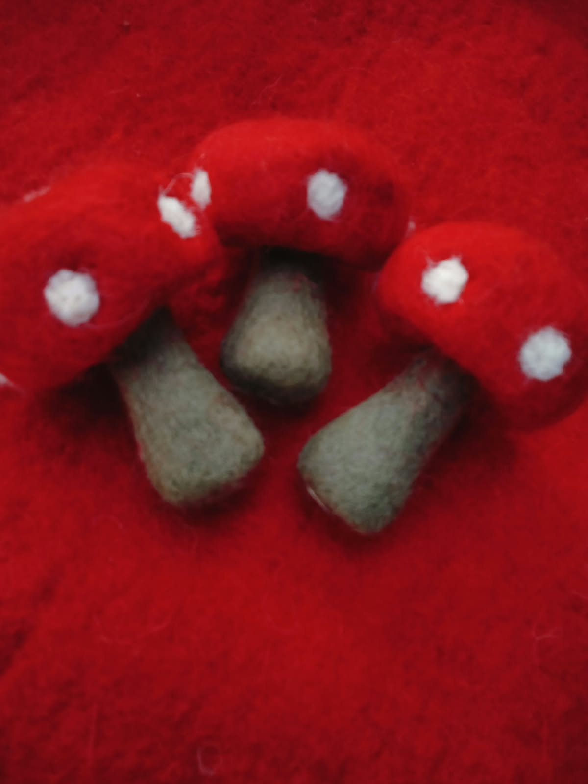 🍄 Ruby Charm Red Woolen Mushroom