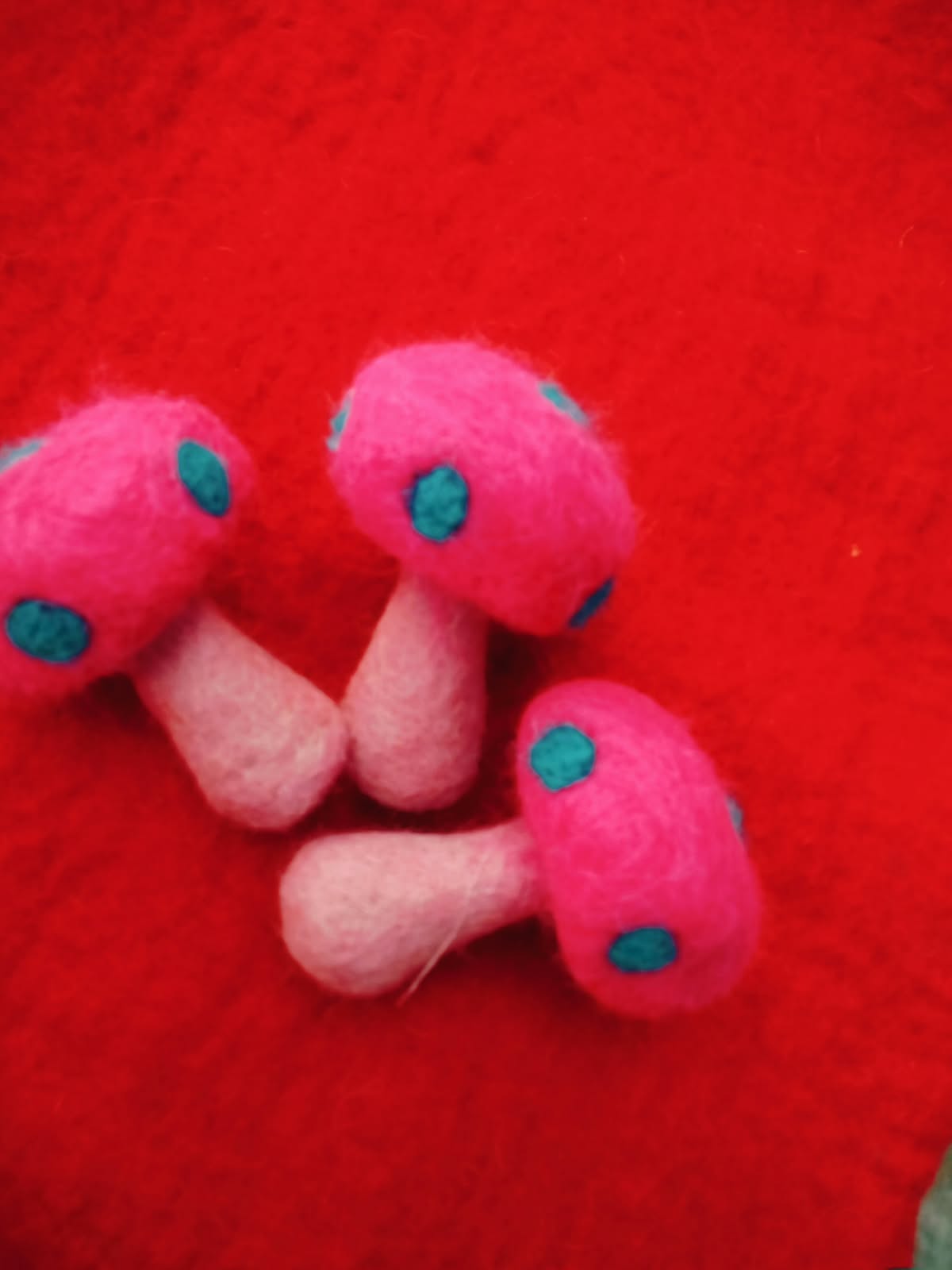 🍄💗 Pink Blossom Woolen Mushroom